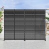 MAYEERTY Room Divider Screen Louvered Classic Brown Galvanized Sheet 72x47x16in 6-Piece Set 3-Piece Set - 4 of 4