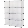 Storage Shelf 4 Layers 12-Cube 35 x 35 x 35 Cube Storage Cabinet with Door for Study Room Bedroom Bookcase Toy Organizer White - 4 of 4