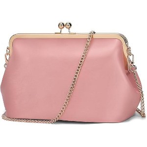 Women's Kiss Lock Crossbody Bag PU Medium Handbags Kiss Clasp Crossbody Shoulder Bags - 1 of 4