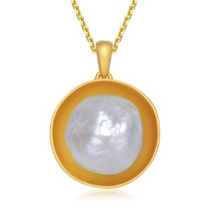 Guili Sterling Silver 14K Gold Plated Necklace with Freshwater Pearl Pendant, a delicate and timeless piece for every jewelry collection. - 1 of 3