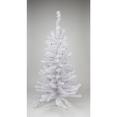 white christmas tree with lights