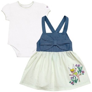 Disney Baby Girls Bodysuit and Square Neck Dress Outfit Set Newborn to Infant - 1 of 4