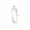 Oval Full Length Mirror (48x16") - Black Aluminum Frame & Leather Strap. For Bathroom, Living Room, Entryway Decor - 4 of 4