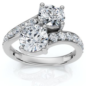 Pompeii3 2.40Ct Forever Us 2-Stone Diamond Ring 14k Gold Lab Created EF/VS - 1 of 4