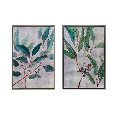 2pc Eucalyptus Simplicity Framed Canvas - Martha Stewart