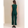 Allegra K Women's Sleeveless V Neck High Waist Wide Leg Jumpsuit - 4 of 4