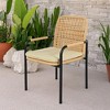 MOEPISY 3-Piece Outdoor Dining Chairs Set, Rattan Backrest Patio Chairs with Removable Oatmeal Cushions - 3 of 4