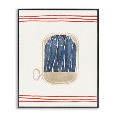 Minimal Canned Sardines Framed Wall Art Print, Made in USA, By Yuyu ...