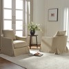 KINWELL 32" Wide Down Fill Upholstered Slipcovered Swivel Barrel Accent Armchair, Set of 2 - 2 of 4