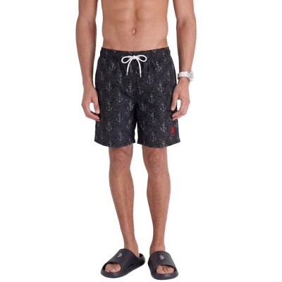 U.S. Polo Assn. U.S. Polo Assn. Men's Anchor Print Swim Trunk Black Large — фото 2
