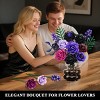 Hogokids 546PCS Purple Roses Flowers Bouquet Building Set Mother's Day Birthday Gifts for Adults - 3 of 4