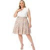 Agnes Orinda Women's Plus Size Elastic High Waist Ruffle Hem Pleated Midi Floral Print A Line Skirts - 3 of 4