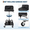 Rolling Garage Stool, Adjustable Height Shop Stool with Padded Seat, 3" Lockable Wheels, Utility Tray, 300LB Capacity - 3 of 4