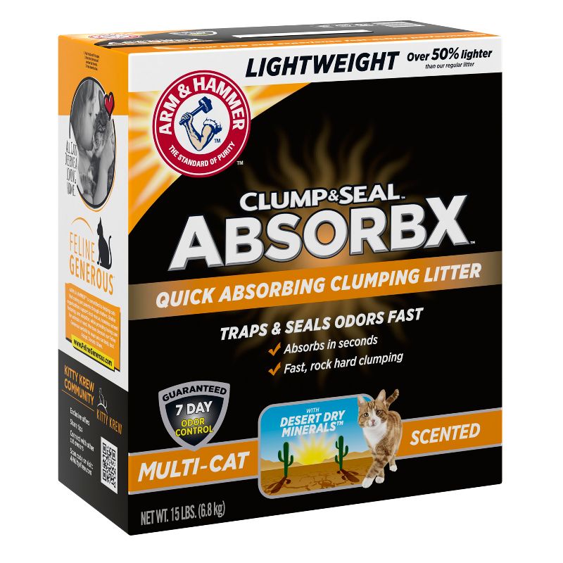 Arm & Hammer Clump and Seal AbsorbX Clumping Cat Litter, 3 of 12