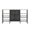 coucheta Farmhouse Wine Bar Cabinet with Wine Rack and Glass Holder, Rustic Coffee Bar with Led Light, Sideboard Buffet Cabinet for Liquor and Glasses - 4 of 4