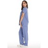 Just Love Solid Stretch Scrub Set for Women Stretchy Mock Wrap Top and Cargo Pants - 2 of 3