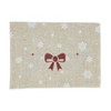 Saro Lifestyle Embroidered Bow and Snowflake Runner, Natural, 16" x 70" - 4 of 4
