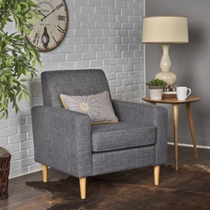 Christopher Knight Home Sawyer Contemporary Upholstered Club Chair with Tapered Rubberwood Legs - 1 of 4