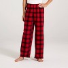 Kids' Plaid Microfleece Holiday Matching Family Pajama Pants - Wondershop™ Red/Black - 2 of 4