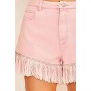Women's Frayed Rhinestone Denim Shorts - Main Strip - 2 of 4