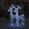 vidaXL Indoor & Outdoor LED Illuminated Acrylic Reindeer Christmas Decorations - 23.6"x6.3"x39.4" - Cold White LED Lights - 2 pcs Set - 2 of 4