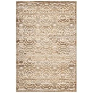 Modway Kennocha Rustic Vintage Abstract Waves 5x8 Area Rug - Tan/Cream,  Stain Resistant / Easy To Clean ,  Protect Floors From Traffic/Furniture - 1 of 4