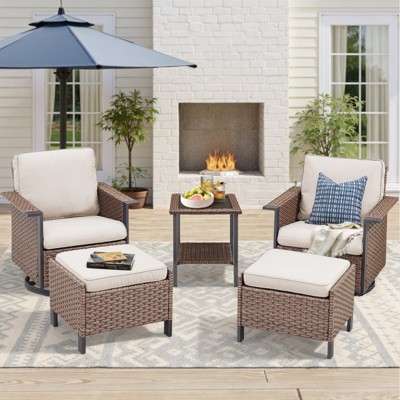 Buenhomino All-Weather Wicker Patio Sofa Conversation Set