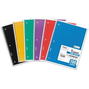 Mead Spiral Bound Notebook Perforated Legal Rule 10 1/2 x 8 White 100 Sheets 05514 - 1 of 4