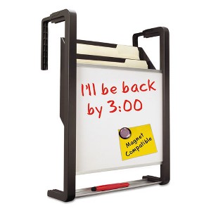 Quartet Hanging File Pocket with Dry Erase Board, 3 Sections, Letter Size, 15" x 4", x 20", Black - 1 of 4