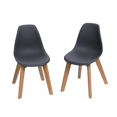 Set of 2 Kids' Chairs with Beech Legs Black - Gift Mark