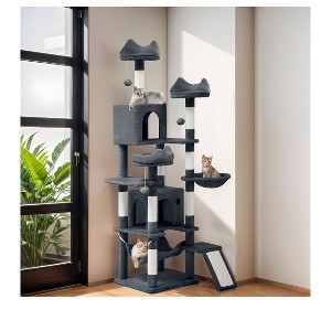 75 Inches Indoor Cat Tree Tall Cat Tower For Large Cats 20lbs Cat Condo Drak Gray Cat Tower - 1 of 4