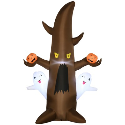 SEVOBAL Party Decorations and Accessories Halloween 5'Inflatable Ghost Tree with Pumpkins Long-lasting Yard Garden Holiday, Brown, 47.3"*31.5"*59"