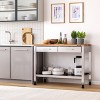 Seville Classics Stainless Steel Work Center Island Table Kitchen Cart with Wood Top - 4 of 4