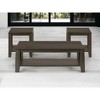 HomeRoots Set of Three 42" Oak Coffee Table With Three Shelves - 2 of 4