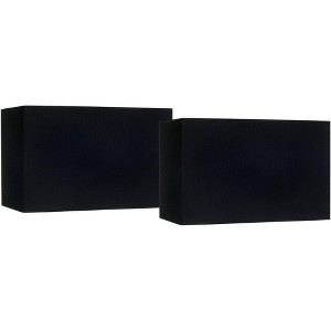 Springcrest Set of 2 Rectangular Lamp Shades Black Medium 16" Wide x 8" Deep x 10" High Spider Replacement Harp and Finial Fitting - 1 of 4