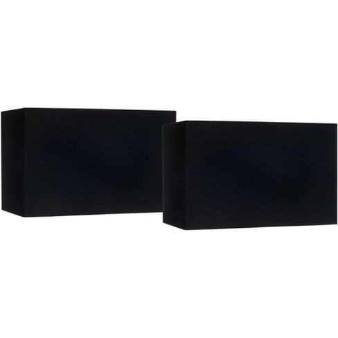 Springcrest Set of 2 Rectangular Lamp Shades Black Medium 16" Wide x 8" Deep x 10" High Spider Replacement Harp and Finial Fitting - image 1 of 4