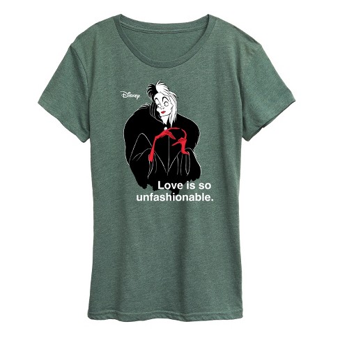 Women's - Disney Villains - Cruella De Vil Love Unfasionable Short Sleeve Graphic T-Shirt - image 1 of 4