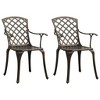 vidaXL Bistro Set Cast Aluminum Balcony Furniture - Bronze 2 Piece - 3 of 4