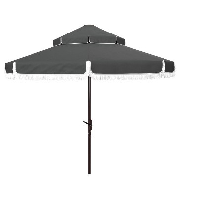 Milan Fringe 9Ft Double Top Crank Umbrella - PAT8208 - Safavieh