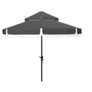 Milan Fringe 9Ft Double Top Crank Umbrella - PAT8208 - Safavieh - 1 of 3