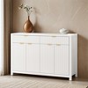 Modern Wave-Pattern Sideboard Cabinet with 2 Drawers and 4 Doors, 3-Level Adjustable Shelves, Aluminum Arc Handles - Leovsnove - 2 of 4