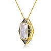 Guili Gold Overlay Cubic Zirconia Checker Necklace - 2 of 2
