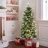 LuxenHome 5Ft Pre-Lit Potted Artificial Christmas Tree with Holly Berries Green - 2 of 4