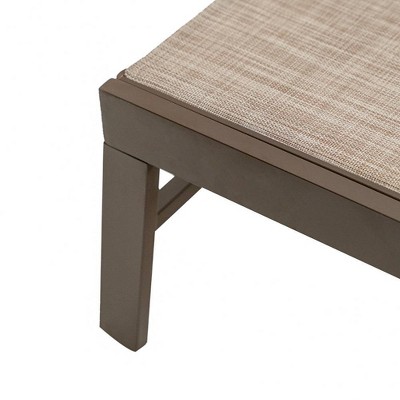 Beige Aluminum Adjustable Outdoor Chaise Lounge with Textilene Fabric