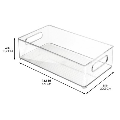 iDESIGN Plastic Refrigerator and Freezer Storage Bin: Clear Kitchen Cabinet & Fridge Organizers, Set of 2, 14.5"x8"x4" — фото 7