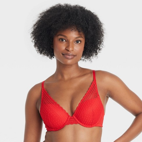 Women s Plunge Push up Bra Auden Wowzer Red 34dd Target