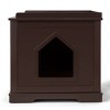 Tangkula Cat House Litter Box Pet Cat Washroom Nightstand Cat Storage Bench Coffee/Black - 2 of 4
