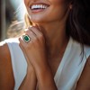 Ross-Simons Green Chalcedony and 0.60 ct. t.w. White Topaz Ring With Black Enamel in 18kt Gold Over Sterling - 2 of 4