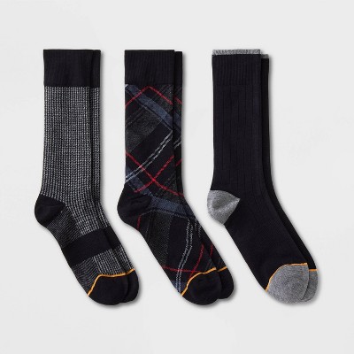 Signature Gold By Goldtoe Men's Plaid Crew Socks 3pk - 6-12.5 : Target