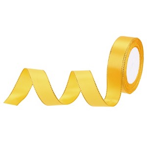 Unique Bargains Double Face Wide Satin Ribbon with Gold Edges for Wedding Bouquet - 1 of 4